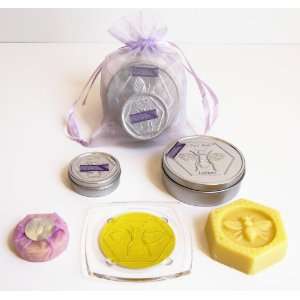 100% Natural Bee Bar Solid Body Lotion Moisturizer Gift Set   Lavender 