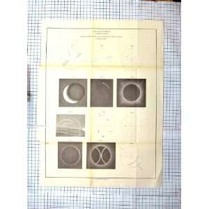  1860 Diagram Phenomena Solar Eclipse Astronomy Moon Sun 