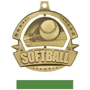 Custom Hasty Awards Spinner Softball Medals M 720 GOLD MEDAL/GREEN 