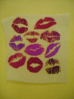 LIPS LIPSTICK SMEARS Iron On Heat Transfer Patch Motif Applique Decal 