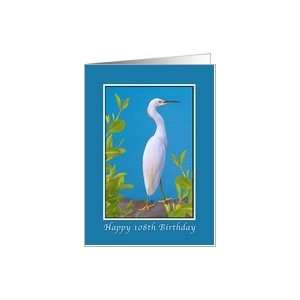  Birthday, 108th, Snowy Egret Bird Card Toys & Games