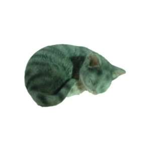  Snoozing Grey Tabby Cat Figurine: Home & Kitchen