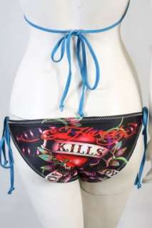 Ed Hardy Women B Bikini Swimsuit Love Kills Slowly   XS  