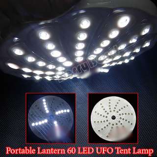 Portable Lantern 60 LED UFO Tent Camping Light Lamp Flashlight 