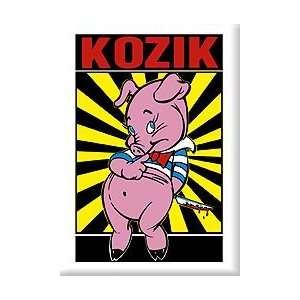 Artist Frank Kozik Piggums (Pig with Knife) Fridge Magnet 