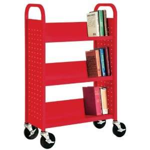    Single Sided Sloped Shelf Book Cart, 3 shelves: Office Products