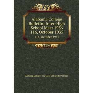 Alabama College Bulletin Inter High School Meet 1936. 116 