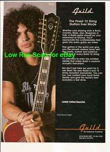 SLASH   Guild 12 String Guitar   1991 Picture Promo AD  