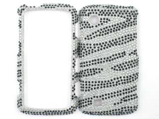 ZEBRA SILVER DIAMOND BLING CRYSTAL FACEPLATE CASE COVER LG CHOCOLATE 