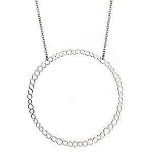   Sterling Silver Plated Small Circle Hoop Pendant Necklace: Jewelry