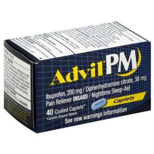  Advil Pain Reliever/Nighttime Sleep Aid, Coated Caplets 40 