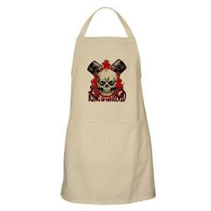  Apron Khaki King of the Road Skull Flames and Pistons 