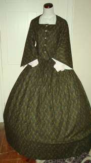 Civil War Reenactment Ladies Tea Bodice and Skirt Size 16  