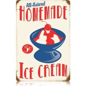 Homemade Ice Cream Food and Drink Vintage Metal Sign   Victory Vintage 