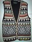 African Inspired Vest w/Zebra Design UGLY SWEATER M