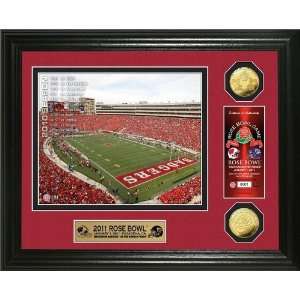 2011 Rose Bowl Wisconsin Badgers 24KT Gold Coin Photo Mint   College 