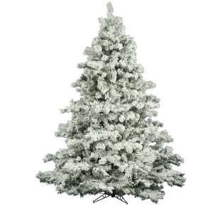   : Flocked Alaskan 90 Pine Artificial Christmas Tree: Home & Kitchen