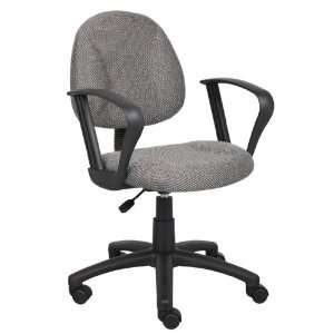  Boss Grey Deluxe Posture Chair W/ Loop Arms