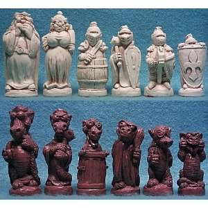    George and the Dragon Crushed Stone Chess Pieces Toys & Games
