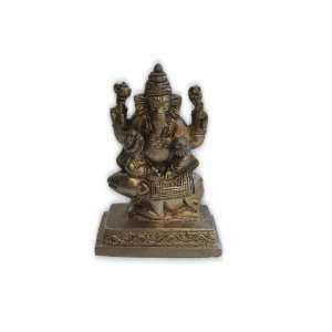 Lord Ganesh Brass Statue Sitting on Rat