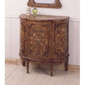   shaped bombe chest console table with three drawers