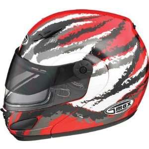  G Max GM44S Helmet, Red/White/Silver, Size 2XL, Primary 