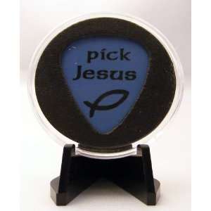  Pick Jesus Guitar Pick Display & Easel Blue Everything 