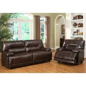   Sofa and Recliner With Wood Construction Top Grain Italian Home