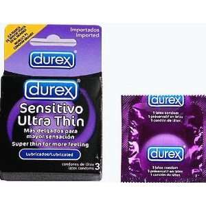  Durex Ultra Thin Lubricated Condoms 3 Ct, Pack of 6 (6x3 