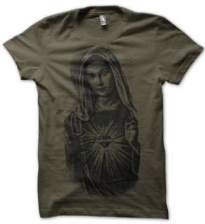  Virgin Mary Halftone Jersey Cotton T Shirt Clothing