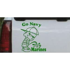 6in X 6.5in Dark Green    Go Navy Pee On Marines Car Window Wall 