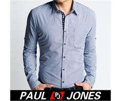 PAUL JONE Mens Designer Slim Premium Casual Shirts Tops US:XS~L Best 