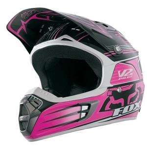  Fox Racing Womens V2 Helmet   2008   X Small/Black/Pink 