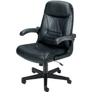 Mobile Arm High Back Executive Black Leather Chair:  Home 