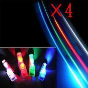  4x Color LED Party Bright Finger Lights Ring Glow Torch 