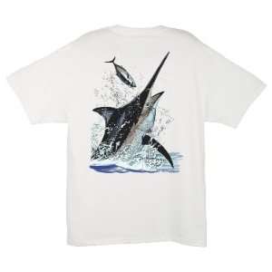  Guy Harvey Black Marlin Toss T Shirt White Large 