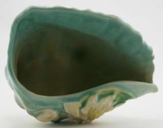 ROSEVILLE WATERLILY 6 CONCH SHELL IN AQUA GREEN/BLUE #445 MINT  