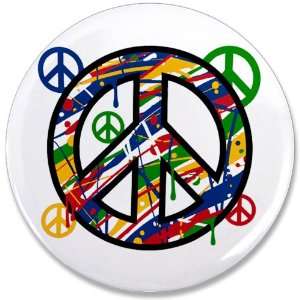  3.5 Button Peace Symbol Sign Dripping Paint Everything 