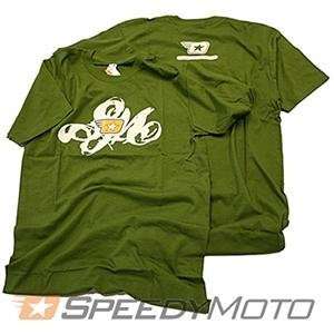  SpeedyMoto Swirly Logo T Shirt   2X Large/Green 