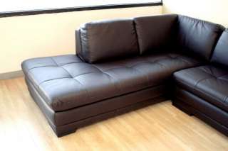 Baxton Studio Abriana 2 Piece Dark Brown Leather Sofa Sectional