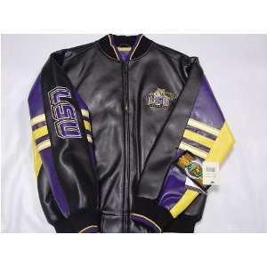  State LSU Tigers NCAA Logo Pleather Adult Jacket #1: Sports & Outdoors