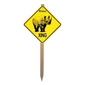  Rhino black Xing Caution Crossing Yard Sign on a Stake 