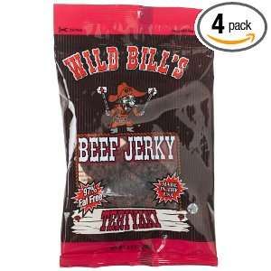 Wild Bills Teriyaki Jerky, 3.25 Ounce Package (Pack of 4)  