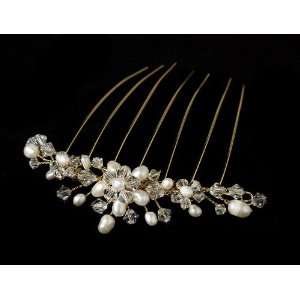  Golden Floral Bridal Hair Comb Jewelry