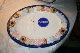 Pillsbury Dough Boy cookie Jar & cookie Platter Danbury Mint 2002 W/ C 