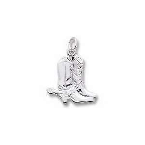  Cowboy Boots Charm   Sterling Silver Jewelry