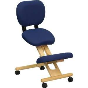  Navy Fabric Knee Kneeling Posture Ergonomic Desk Task Chairs 