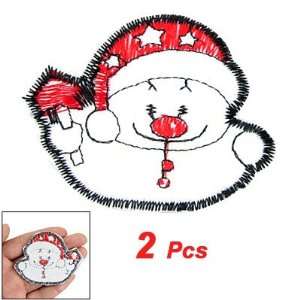   Pcs Red Santa Hat White Snowman Design Iron On Applique Patch: Beauty