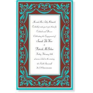   Announcements   Something Blue and Brown Invitation