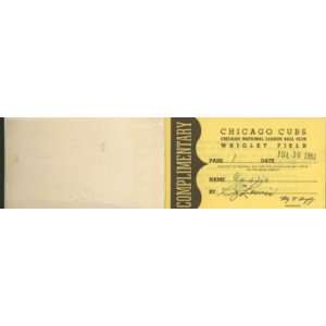  Chicago Cubs Wrigley Field Ticket Booklet 1951: Sports 